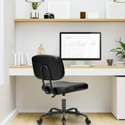 MCQ Modern Low Back Office Chair, Height Adjustable Swivel Task Chair for Home or Dorm Desk, Black
