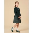 thumbnail image 6 of PureChapter Girls' Clothing Sets Long Sleeve Ribbed Cardigan & Plaid Sleeveless Pleated Dress 2-Piece Fall Outfit with Belt & Bow 7-8 Years, 6 of 9