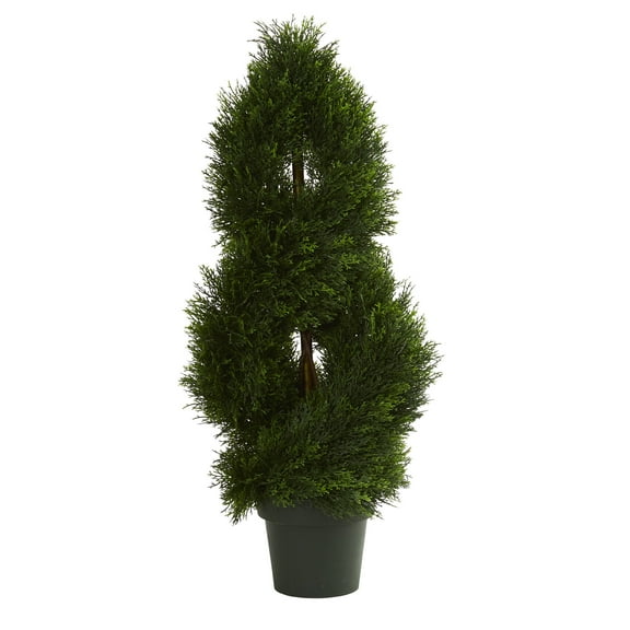 Nearly Natural 36" Double Pond Cypress Spiral Artificial Topiary, Green