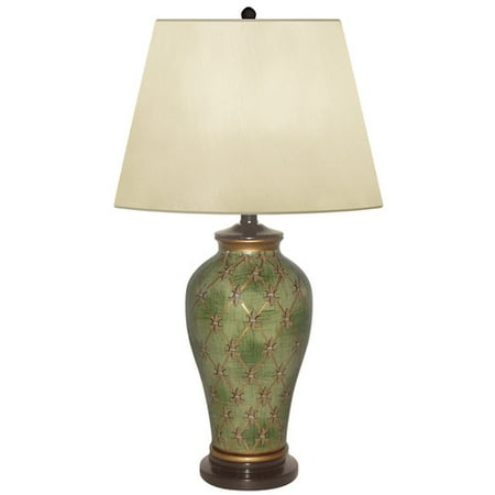 - JB Hirsch Home Decor Garden Trelis Hand Painted Porcelain 27'' Table Lamp