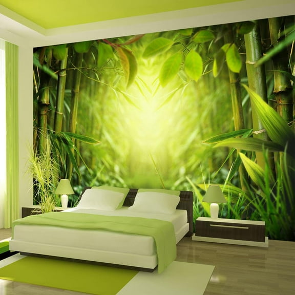Tiptophomedecor Peel and Stick Zen Wallpaper Wall Mural - Forest Bamboo Fairy - Removable Wall Decals