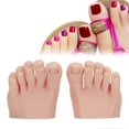 thumbnail image 4 of 1 Pair Silicone Fake Feet Practice Nail Art Practice Foot Model for Pedicure Tattoo Medium Skin Color, 4 of 4