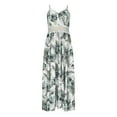 thumbnail image 3 of Generic Women's Summer Dress V Neck Floral Maxi Tropical Long Beach Vacation Side Slit Dress, 3 of 7