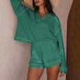 thumbnail image 4 of UAMVSH Womens Lounge Sets Oversized Sweatshirts Matching Sets Long Sleeve Pullover Tops and Shorts with Pockets Comfy Tracksuit Outfits(Large,Green), 4 of 6
