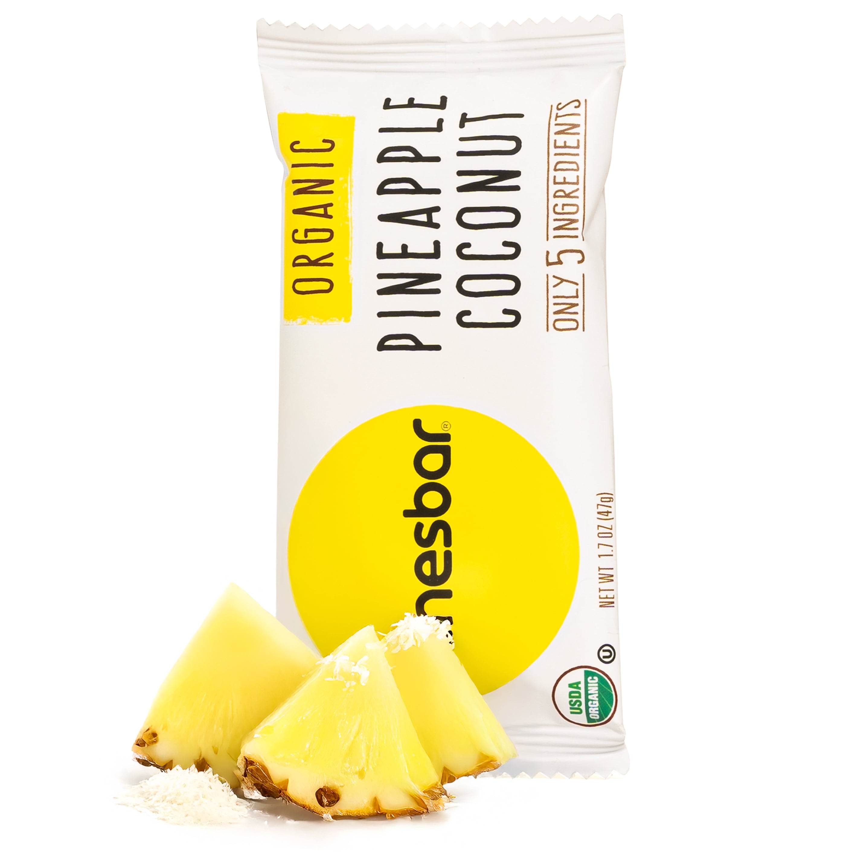 JONESBAR (Pineapple and Coconut, 12 Count (Pack of 1)), USDA Organic Fruit & Nut Bar, Non-GMO, Kosher, Vegan, Gluten Free, Simple Snack Bar