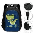 thumbnail image 3 of Easygdp Dino Playing Roller Skate Mochila para Laptop de Viaje con Puerto USB, Mochila para Laptop con Puerto de Carga USB para Mujeres y Hombres, 3 of 7
