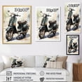 thumbnail image 4 of Designart "Retro Riding on a Scooter I" Scooter Floater Framed Canvas Print, 4 of 7