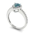 thumbnail image 2 of 0.755 ct Pear Cut Blue Moissanite Solitaire with Simulated Diamond Accents 14K White Gold Womens Engagement Ring, 2 of 6
