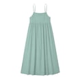 thumbnail image 4 of oqasdz Girls Dresses Kids Backless Casual Spaghetti Strap Beach Maxi Loose Flowy Sundress Solid Color Holiday Party Dress, 4 of 7