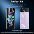 thumbnail image 2 of [2 Sets] Dteck Galaxy Z Flip 3 5G Screen Protector,Front/Back Flexible Film Transparent Soft Hydrogel Screen Protector (Not Glass) Full Coverage Anti-Scratch for Samsung Galaxy Z Flip 3, 2 of 6