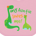 thumbnail image 4 of Inktastic My Auntie Loves Me Dinosaur Boys Baby Bib, 4 of 4