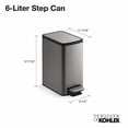 thumbnail image 3 of Kohler Bathroom Step Trash Can with lid 1.6 Gallon, 6-Liter, Stainless Steel, 3 of 11