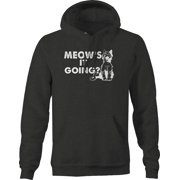 Meow's It Going? Cat How's It Going Pet Owner Hoodies for Men Large Dark Gray