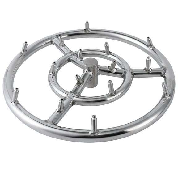 DSSTYLES 24 Inch Round Fire Pit Burner Ring, 304 Stainless Steel Fire Pit Burner High Flame