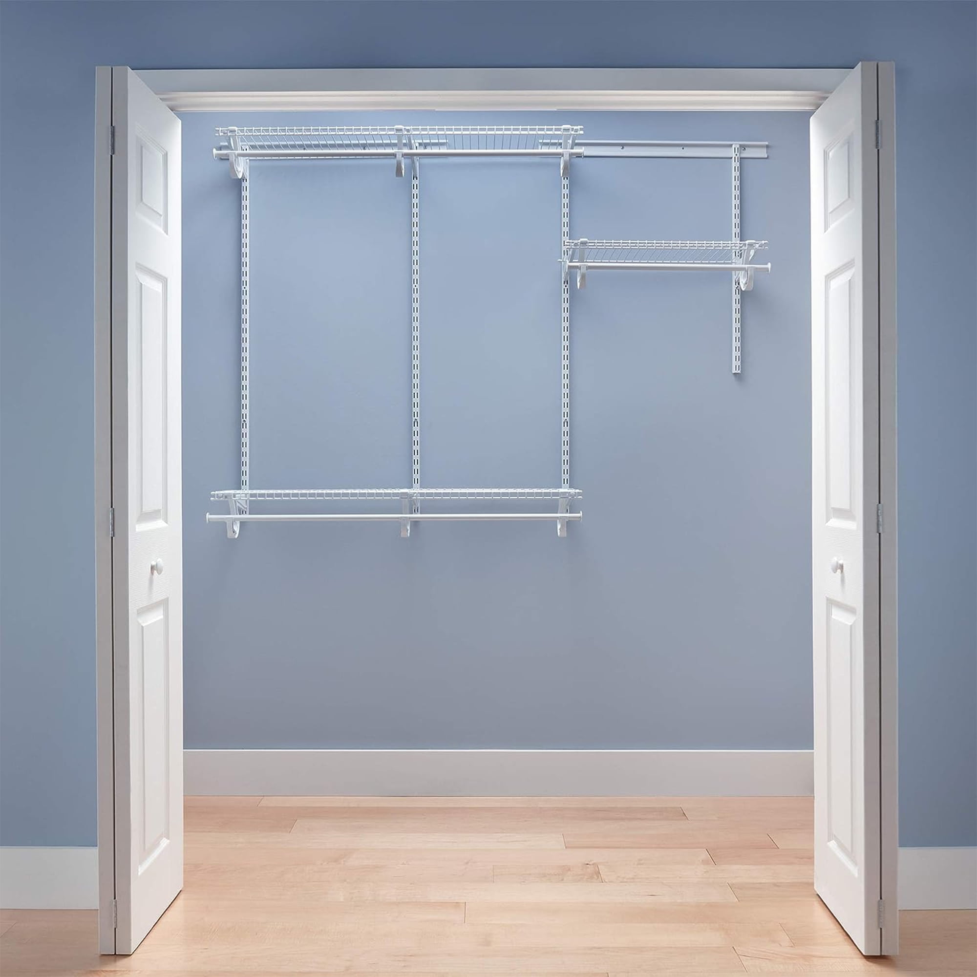 ClosetMaid - ShelfTrack Adjustable Closet Organizer 4' - 6' W, White