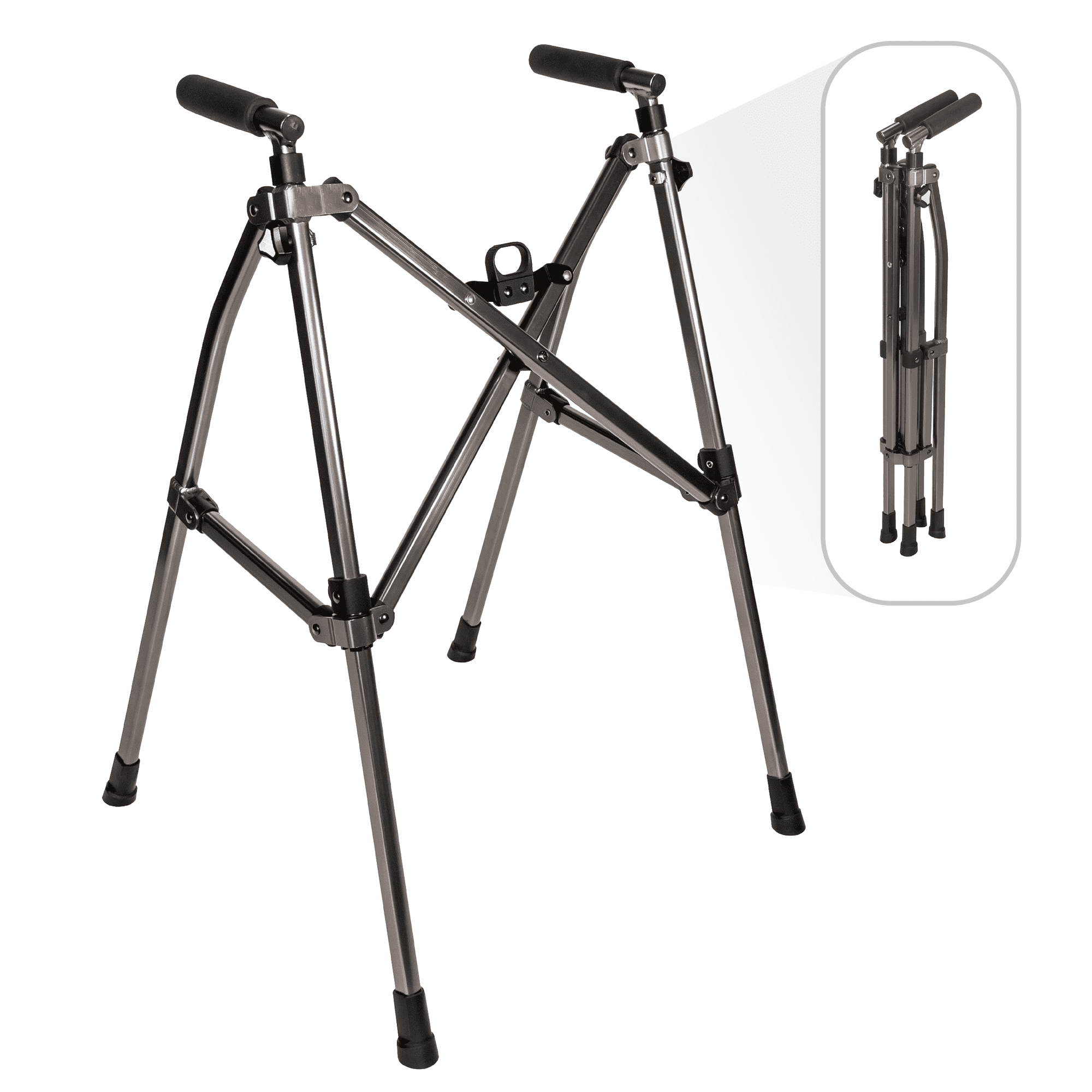 Stander Wonder Walker Lite, Lightweight Foldable Walker for Seniors, Collapsible Travel Walker without Wheels, Black Walnut