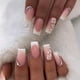 thumbnail image 1 of 24 Uds uñas postizas cubierta completa uñas postizas elegante rosa degradado brillo francés uñas cortas ataúd uñas postizas cortas prensa en las uñas Tan Jianjun unisex, 1 of 2