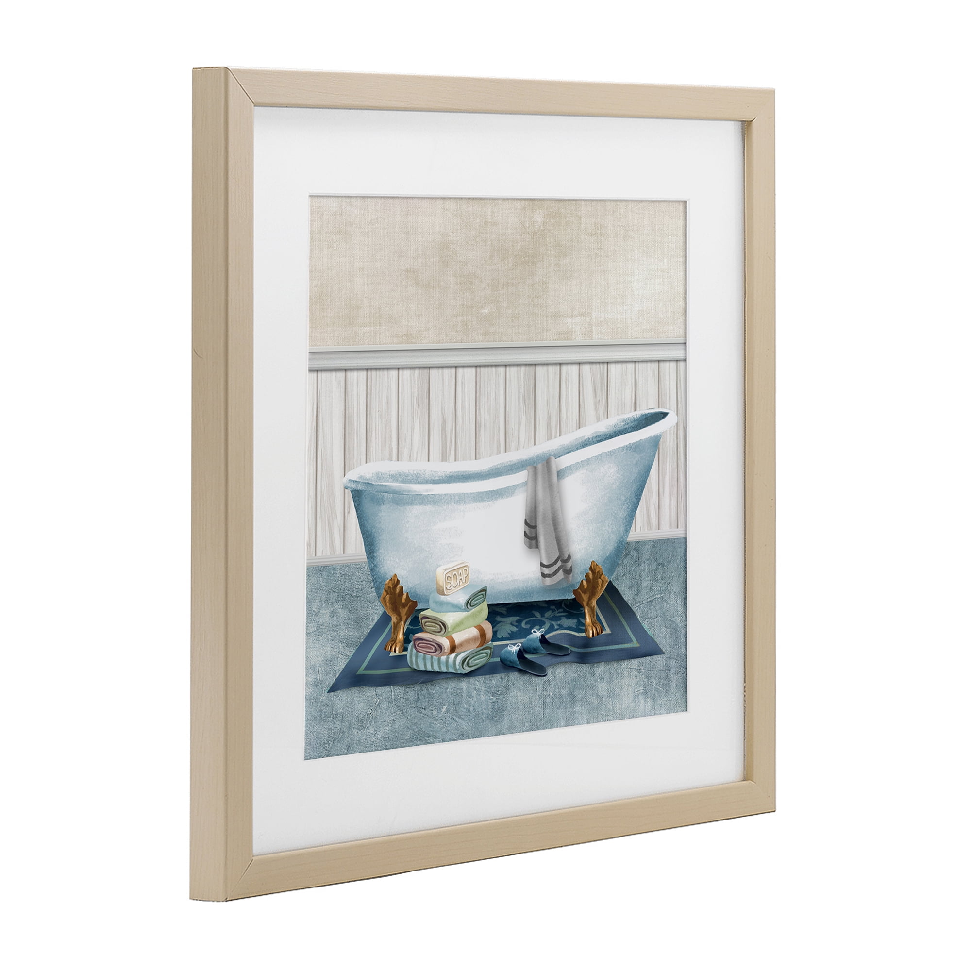 Stupell Industries Cozy Clawfoot Bathtub Spa Birch Framed Print Under Glass, design by Conrad Knutsen