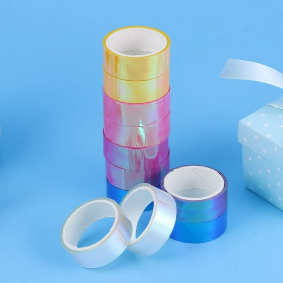 Masteelf  12 Rolls Iridescent Children's Art and Craft Tape Durable Student