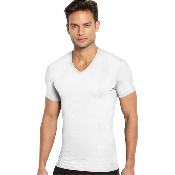 Calvin Klein Mens Mirco Modal Undershirt Basic T-Shirt, white, X-Large -  