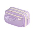 thumbnail image 2 of Clearance Back to School Pencil Case - Panda Pattern 3-Compartment Pencil Pouch, Cute Pencil Box for Kids, School Supplies for Boys and Girls, Great for Colored Pencils and Erasers,Purple, 2 of 4