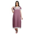 thumbnail image 1 of Moomaya Printed Sleepwear Cotton Ruffled Border Womens Maxi Nightdress, 1 of 5