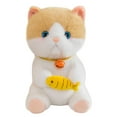 thumbnail image 2 of Animales de peluche de gato adorables y tiernos, figura suave de gato para acurrucarse, regalo para niños Amarillo, 2 of 9