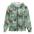 thumbnail image 4 of Uorisanigo Horse Flower Hoodies for Women Sweatshirt with Pocket Lightweight Fall Fashion Long Sleeve Hooded Sweatshirts Oversized Long Sleeve Workout Winter Clothes Size M, 4 of 7