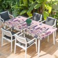 thumbnail image 2 of Watercolor Floral Table Cloths for 5 Foot Rectangle Tables, Spring Lavender Daisy Butterflies Pink Patio Waterproof Elastic Fitted Tablecloths, Washable Rectangular Table Cover for Camping, 2 of 8