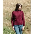 thumbnail image 2 of SAOL Aran Women's Irish Sweater 100% Merino Wool Fisherman Cable Knit Turtleneck Pullover Made in Ireland, 2 of 5