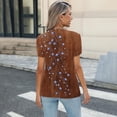 thumbnail image 6 of WRKEKC Summer Blouses for Women Short Sleeve Round Neck Front Pleated Print Top with Stylish Comfortable Fabric, 6 of 6