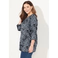 thumbnail image 3 of Catherines Women's Plus Size Petite Suprema 3/4 Sleeve V-Neck Tee, 3 of 5