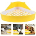 thumbnail image 3 of Rabbit Litter Box Plastic Yellow Space-Saving Corner Litter Box for Storage, 3 of 4