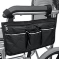 thumbnail image 3 of LQCrafK Wheelchair Side Bag with Reflective Strip - Arm Rest Pouch and Drink - Wheel Chair Accessories Organizers and Water Bottle Holder Fits Walkers, for Seniors and Handicap, 3 of 4