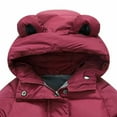 thumbnail image 3 of Odeerbi Kids Heavy Coat Winter Warm Padded Coats Toddler Baby Boys Girls Autumn Thick Down Cotton Padded Jacket Hooded Zipper Coat Burgundy, 3 of 4