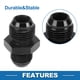 thumbnail image 4 of Adaptador de conector de línea de combustible de reducción de rosca macho única AN10-AN8 de Unique Bargains en aluminio negro, 4 of 6