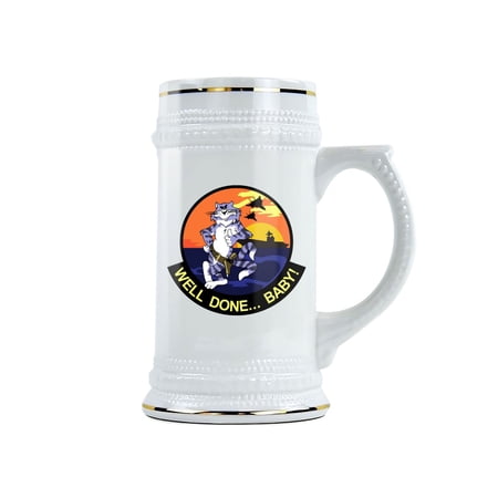 F-14 Tomcat Well Done Baby 22 oz Ceramic Beer Stein