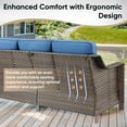 thumbnail image 5 of Bellefurn Outdoor Couch Patio Furniture Sofa,All-Weather Wicker Patio 3 Seater Sofa with 5" Thick Cushion for Outdoor,Garden,Lawn,Backyard, 5 of 9