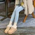 thumbnail image 6 of Lovskoo 2024 Snow Boots for Women Round Toe Platform Slip On Fall Heeled Winter Warm High Boots Shoes Khaki, 6 of 9