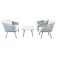 thumbnail image 3 of SAFAVIEH Jorda Outdoor Patio 4 Piece Conversation Set, Grey/Beige, 3 of 5