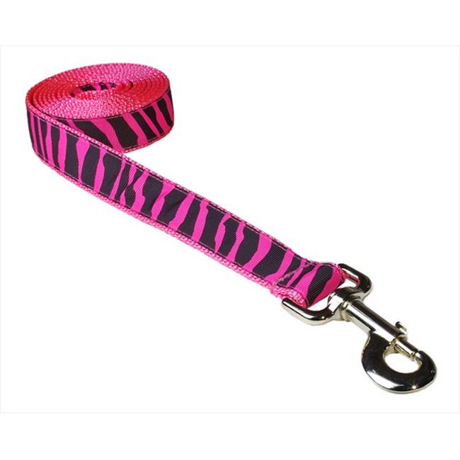 4 ft. Zebra Dog Leash, Pink Small