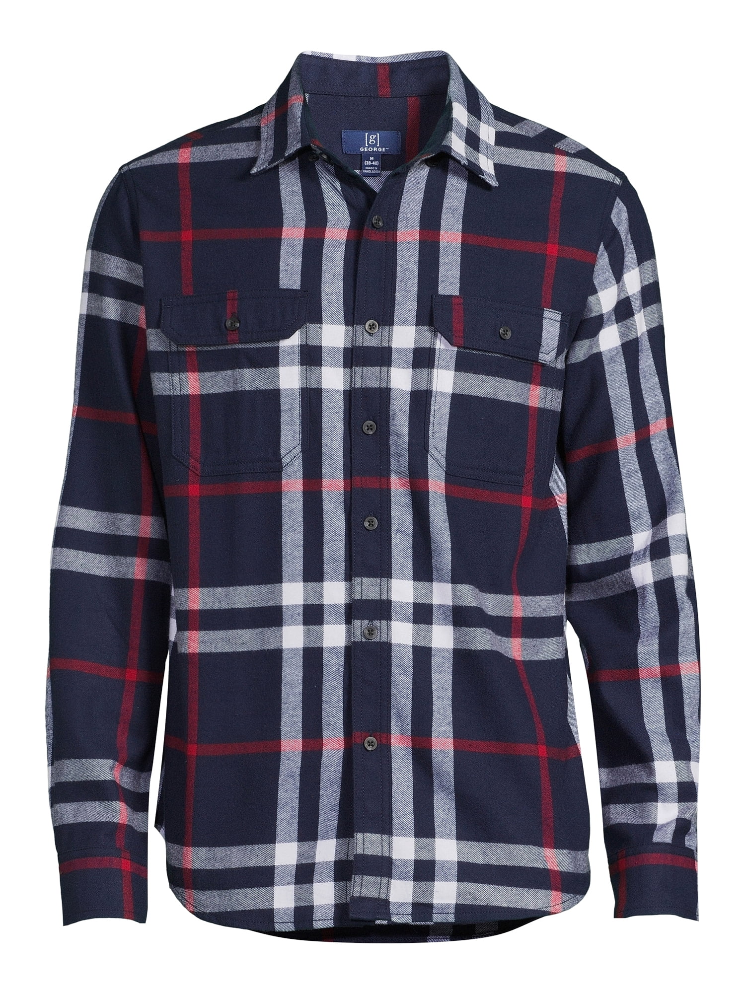 George Men's Long Sleeve Flannel Shirt
