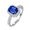Blue, variant on Sterling Silver Womens Square Zircon Ring: Simple Geometric Design, 925 Silver with Seiko Craftsmanship, Perfect for Festivals