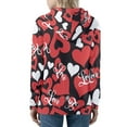 thumbnail image 2 of Renewold Love Heart Zippered Hoodies Jacket for Women Valentine's Day Crewneck Sweatshirt Street-Wear Size XL Trendy Yoga Cricket Clothing with Hood, 2 of 6
