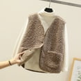 thumbnail image 2 of Ediodpoh Women Vest Casual Sleeveless Cardigans V Neck Warm Sweater Vest for Women Cute and Cozy for Winter Khaki XL, 2 of 7