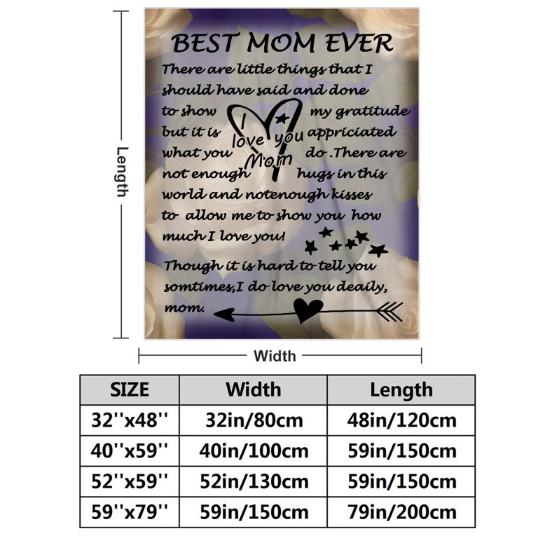 Letter Throw Blanket Gifts for Mom Birthday Mother's Day Christmas Throw  Blankets Gift to My Mom,Throws Present for MamaTravel Home Living Room  Decor,40x58''(#239,40x58'')O 