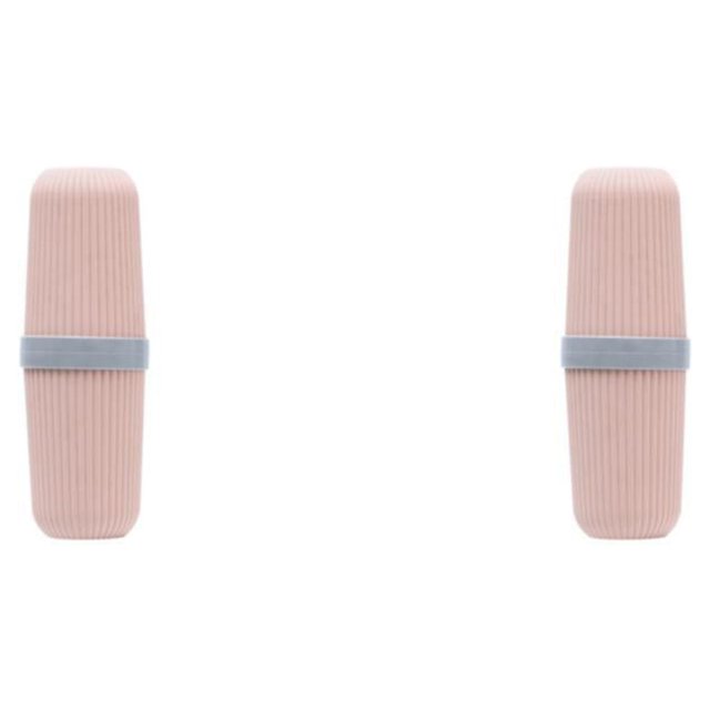 Ounissouiy Caja portátil para cepillos de - Hecha de plástico PP Estuche para cepillos de resistente y duradero Taza para cepillos de Ligera rosa 2Conjunto