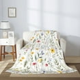 thumbnail image 2 of Hirioo Watercolor Floral A for Flannel Blanket, Cozy and Warm Throw for Bed or Couch ,Perfect for All Seasons-40"x30", 2 of 6