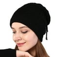thumbnail image 2 of Beanie Hat Solid Color Adjustable Autumn Winter Plush Lining Windproof Hat Scarf for Outdoor, 2 of 8