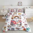thumbnail image 2 of Castle Fairy Cartoon Floral Cats Full Size Comforter Sets,Kawaii Flowers Pet Bedding Sets, 2 of 8